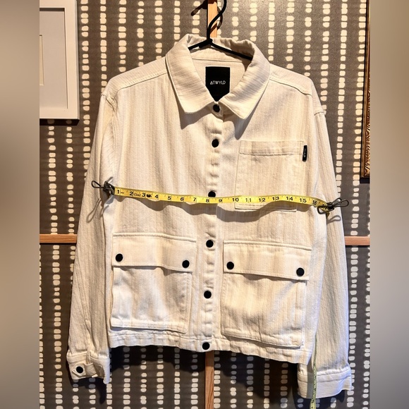 Atwyld White Denim Jacket Size Medium - Picture 7 of 10